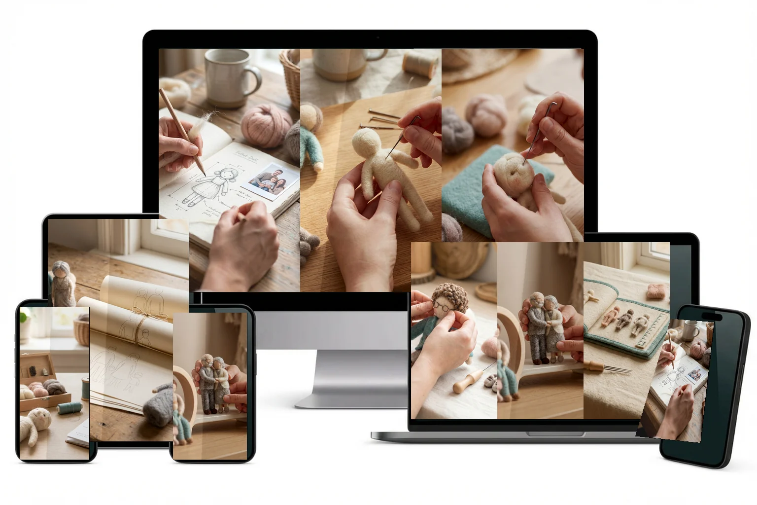 Product stack with core modules and 3 bonuses displayed on modern devices